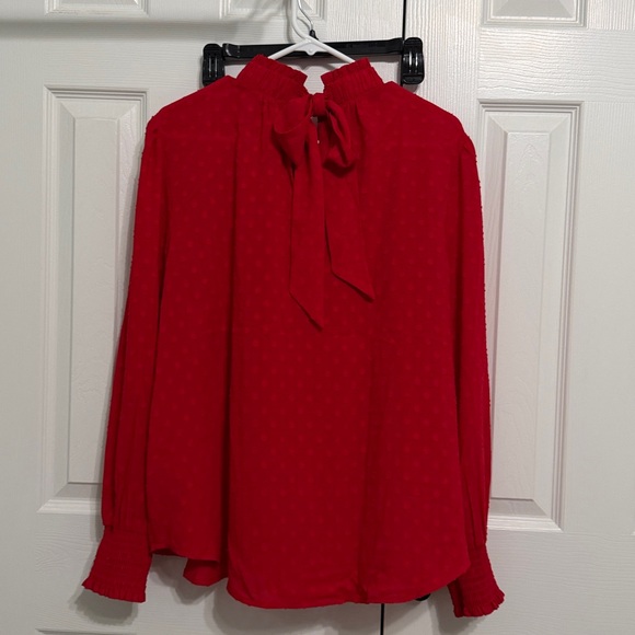 LOFT Red Ruffled Blouse - Picture 5 of 5